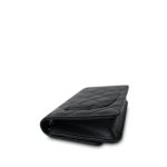 Black Caviar Quilted Crystal CC Wallet on Chain WOC LGHW - Image 9