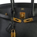 Birkin 30 Noir Epsom Gold Plated C Stamp - Image 19