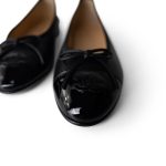 10B Black Lambskin Patent Cap Toe CC Ballerina Flats Size 40 - Image 8