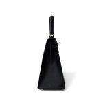 Kelly Sellier 25 Noir Veau Epsom Leather Gold Plated Hardware Y Stamp - Image 15