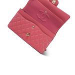 18S Pink Caviar Medium Quilted Classic Double Flap Light Gold Hardware - Image 12
