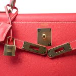 Kelly 28 Rose Jaipur Veau Epsom Leather Permabrass Hardware P Stamp - Image 11