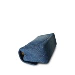 24S Blue Denim Quilted Mini Rectangular Flap Aged Gold Hardware - Image 12