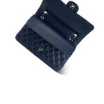16B Navy Caviar Quilted Classic Flap Medium Ruthenium Hardware - Image 16
