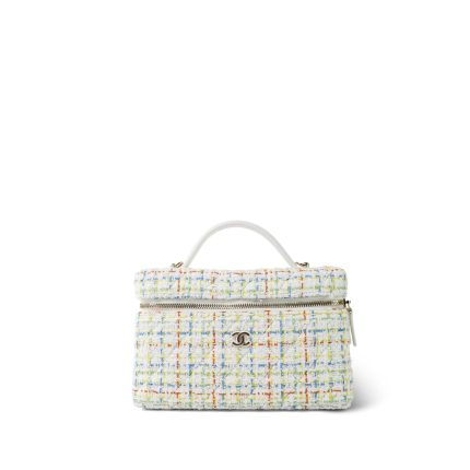 25C White/Multicolor Tweed Quilted Classic Clutch With Chain LGHW