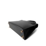 Mini Kelly 20 Sellier Black Box Calfskin Gold Plated B Stamp - Image 8