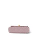 24P Pink Caviar Quilted Sweetheart Mini Flap Aged Gold Hardware - Image 5