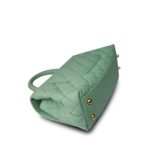 23P Light Green Caviar Quilted Coco Chain Handle Small Aged Gold Hardware - Image 7
