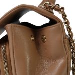 Dark Beige Caviar Quilted Business Affinity Medium Flap Light Gold Hardware - Image 13