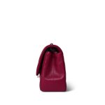 18B Raspberry Caviar Chevron Quilted Mini Rectangular Flap Light Gold Hardware - Image 4