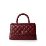 21A Burgundy Caviar Quilted Coco Handle Small LGHW - Image 3