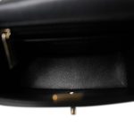 Black Lambskin Quilted Monacoco Mini Square Flap Light Gold Hardware - Image 11