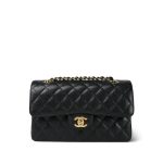Black Caviar Quilted Small Classic Flap Gold HW