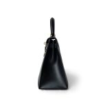 Kelly 28 Sellier Black Box Calfskin Gold Plated Y Circle Stamp - Image 3