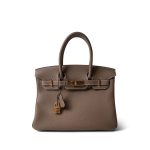 Birkin 30 Etoupe Veau Togo Gold Plated B Stamp