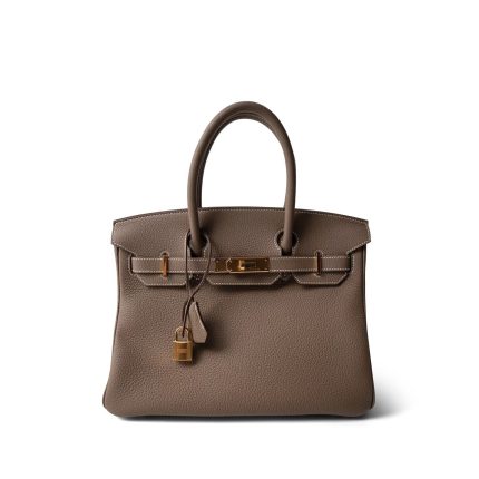 Birkin 30 Etoupe Veau Togo Gold Plated B Stamp