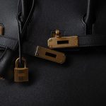 Birkin Sellier 30 Noir Veau Madame Gold Plated Y Stamp - Image 3