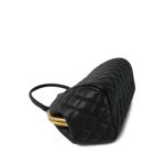 Black Calfskin Quilted Paris-Rome Colosseum Lock Frame Bag Aged Gold Hardware - Image 9