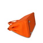 Birkin 25 Orange Minium Togo Palladium Plated B Stamp - Image 13