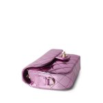 24C Shiny Light Pink Calfskin Quilted Flap Bag & Coin Purse - Image 9