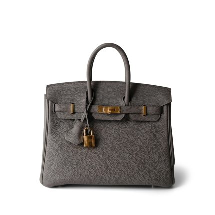 Birkin 25 Etain Togo Gold Plated Y Stamp
