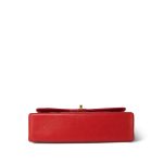 Red Chevron Lambskin Quilted Classic Flap Medium Gold Hardware - Image 6