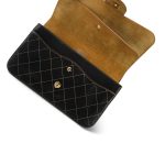 17B Black Calfskin / Tan Suede Wild Stitch Double Flap Jumbo Flap Aged Gold Hardware - Image 12
