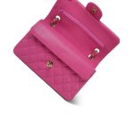 19C Pink Caviar Quilted Classic Flap Small Light Gold Hardware - Image 16