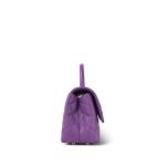 Purple Caviar Quilted Coco Handle Small Light Gold Hardware - Image 4