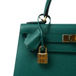 Kelly 28 Malachite Epsom Gold Plated R Square Stamp - Image 8