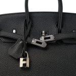 Birkin 25 Noir Veau Togo Palladium Plated A Stamp - Image 6