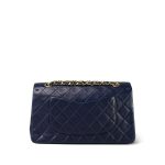 Navy Lambskin Quilted Medium Classic Flap GHW - Image 3