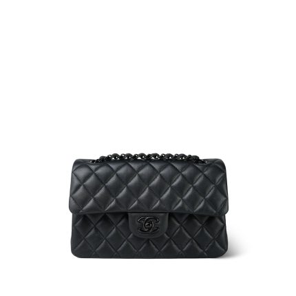 So Black Lambskin Quilted Classic Flap Small
