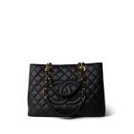 Black Caviar Quilted Grand Shopping (GST) Tote GHW