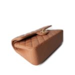 21P Caramel Lambskin Quilted Classic Flap Small LGHW - Image 7