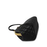 Black Calfskin Quilted Paris-Rome Colosseum Lock Frame Bag Aged Gold Hardware - Image 7