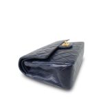 Navy Lambskin Quilted Medium Classic Flap Gold Hardware - Image 7