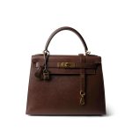 Kelly Sellier 28 Havana/ Brown Courchevel Gold Plated [E] Stamp