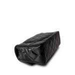 15B Black Patent Quilted Mini Rectangular Flap Silver Hardware - Image 9