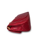 Red Lambskin Quilted Classic Flap Small GHW - Image 12