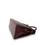 Kelly 28 Rouge H Courchevel Sellier White Stitching Gold Plated F Square Stamp - Image 13