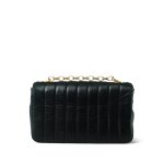 Vintage Black Lambskin Quilted Mini Border Single Flap Bag Gold Hardware - Image 5