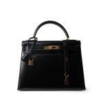 Kelly Sellier 28 Black Box Calfskin Gold Plated (L) Stamp