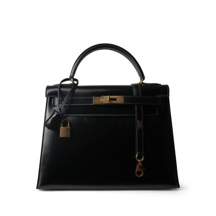Kelly Sellier 28 Black Box Calfskin Gold Plated (L) Stamp