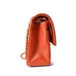 Burnt Orange Lambskin Quilted Classic Flap Medium Gold Hardware - Image 2
