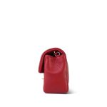 20S Red Lambskin Quilted Mini Rectangular Flap Light Gold Hardware - Image 2