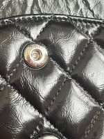 So Black Shiny Crumpled Calfskin Quilted Medium Classic Flap - Image 17