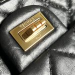 19A Black Aged Calfskin Quilted Mini Reissue 2.55 Flap Gold Hardware Light gold - Image 13