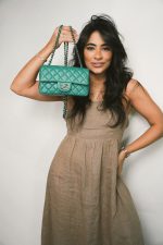 22A Green Lambskin Quilted Mini Rectangular Single Flap LGHW - Image 2