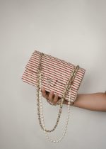 Red Striped Jersey Coco Sailor Flap Bag Medium LGHW - Image 10